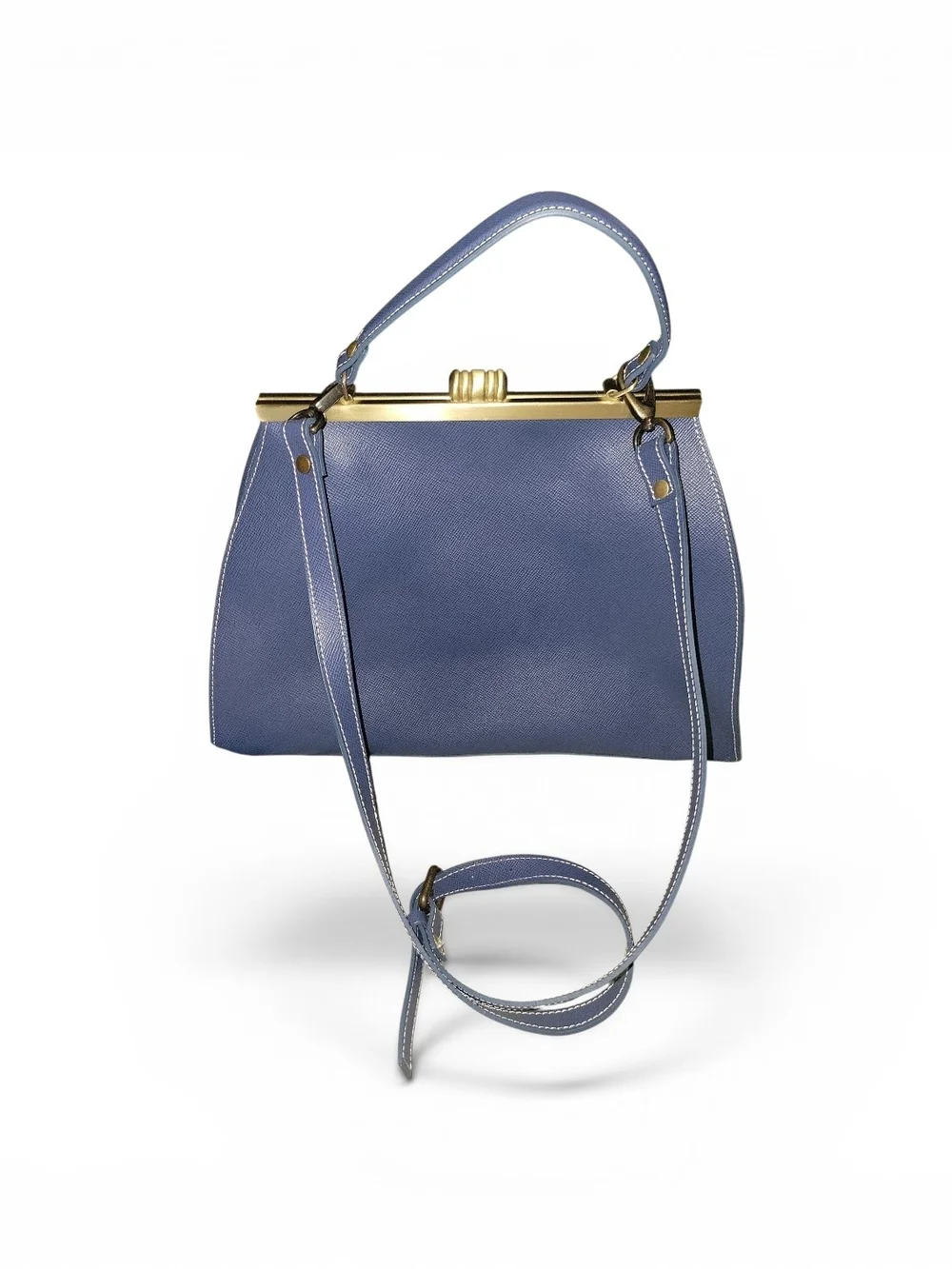 NWT A. Bellucci Blue Satchel with Gold Hardware W/ Convertible Crossbody Strap.